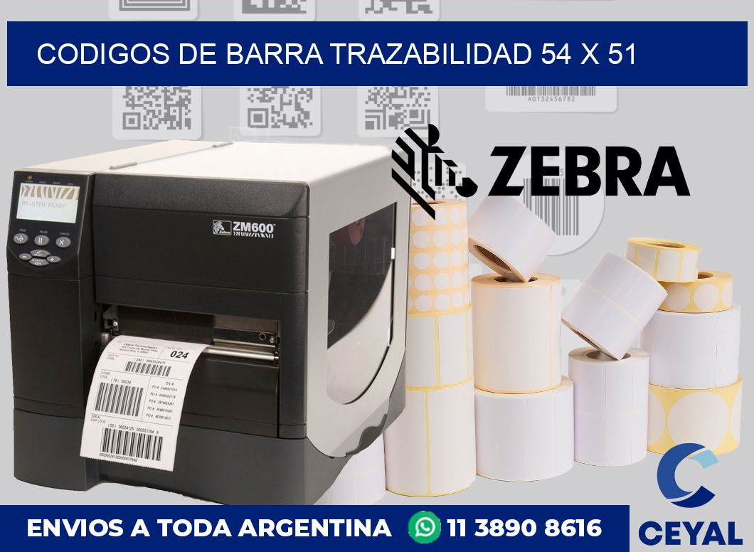 Codigos de barra trazabilidad 54 x 51