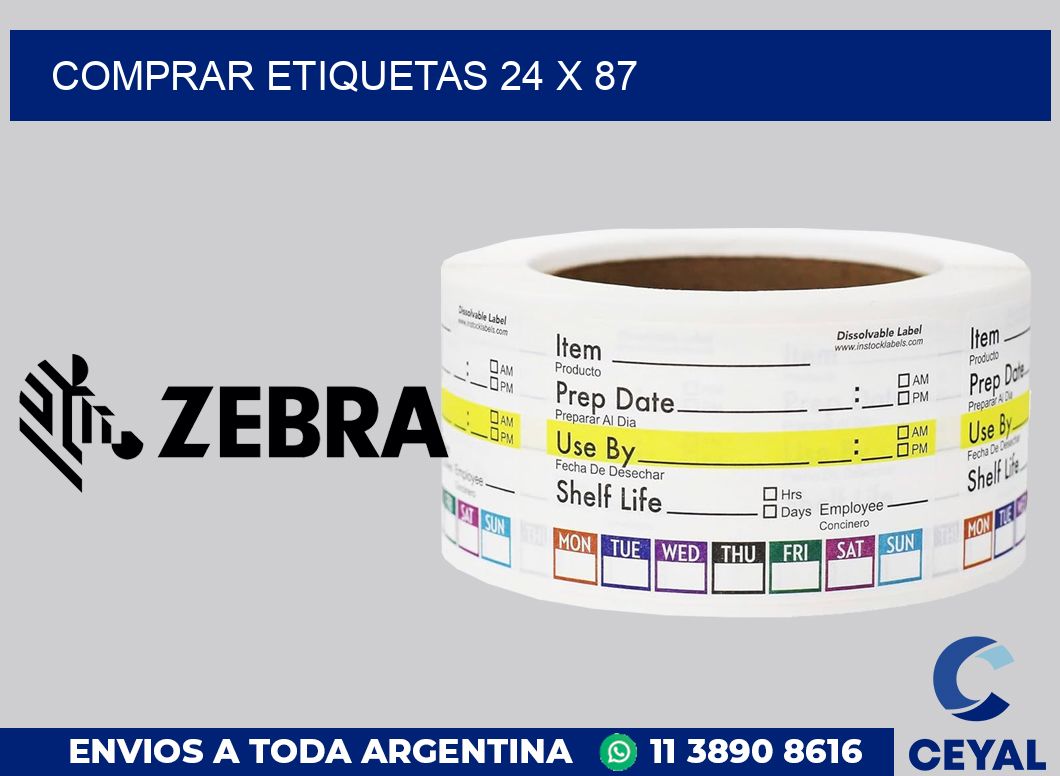 Comprar etiquetas 24 x 87