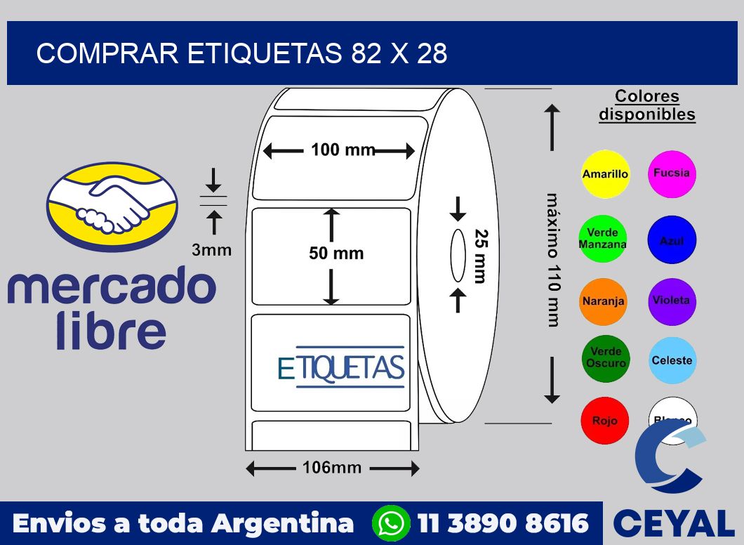 Comprar etiquetas 82 x 28