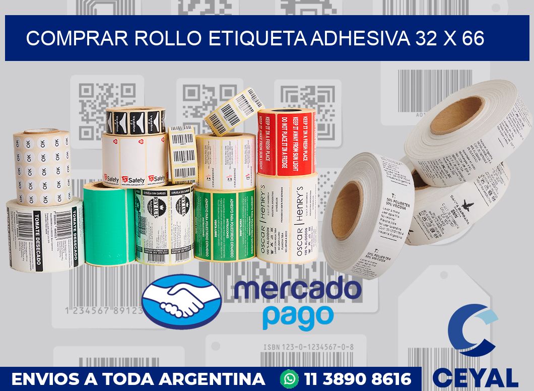 Comprar rollo etiqueta adhesiva 32 x 66