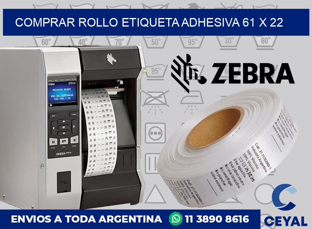 Comprar rollo etiqueta adhesiva 61 x 22
