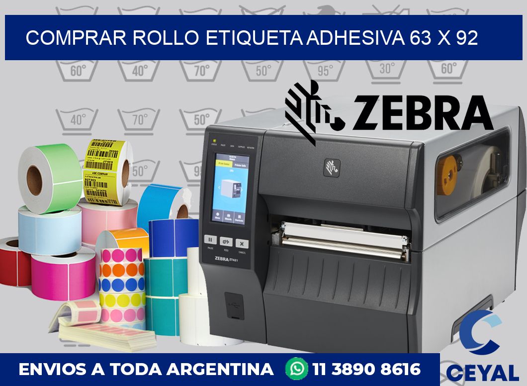Comprar rollo etiqueta adhesiva 63 x 92