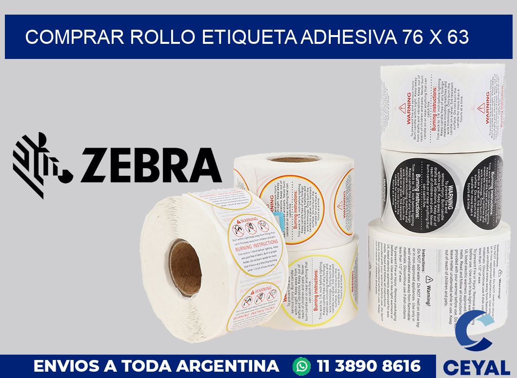 Comprar rollo etiqueta adhesiva 76 x 63