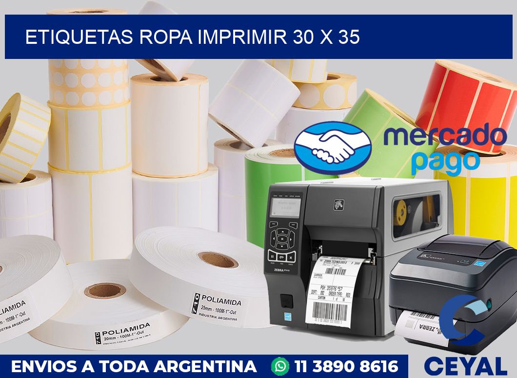 Etiquetas ropa imprimir 30 x 35