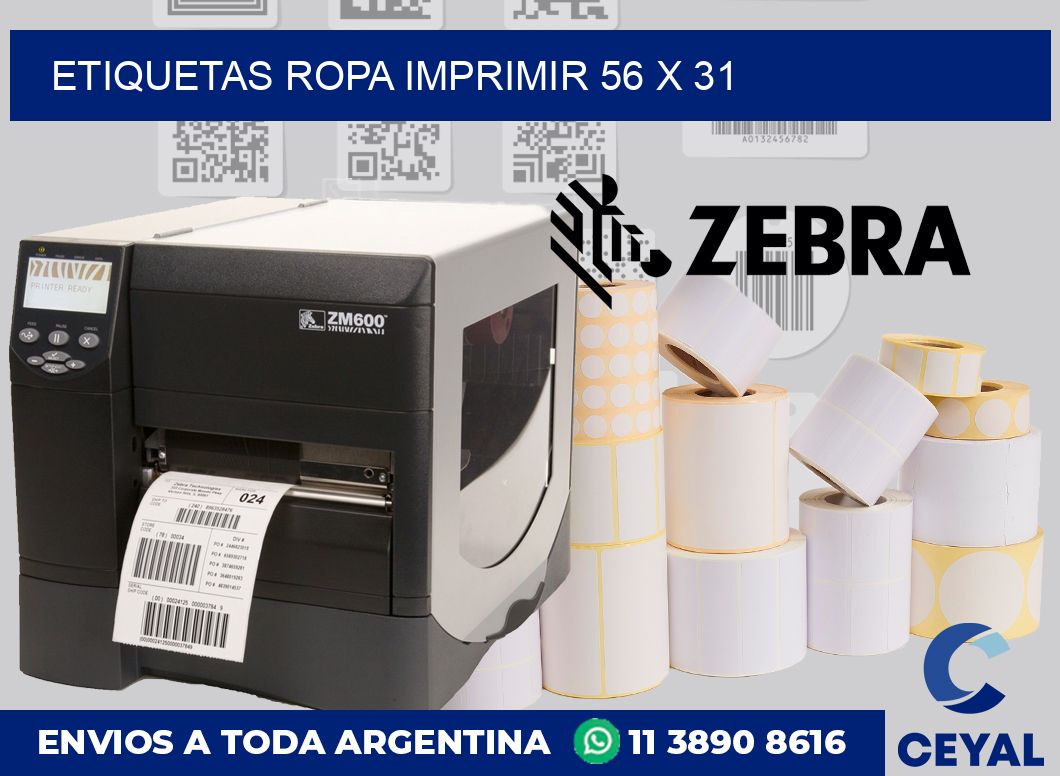 Etiquetas ropa imprimir 56 x 31
