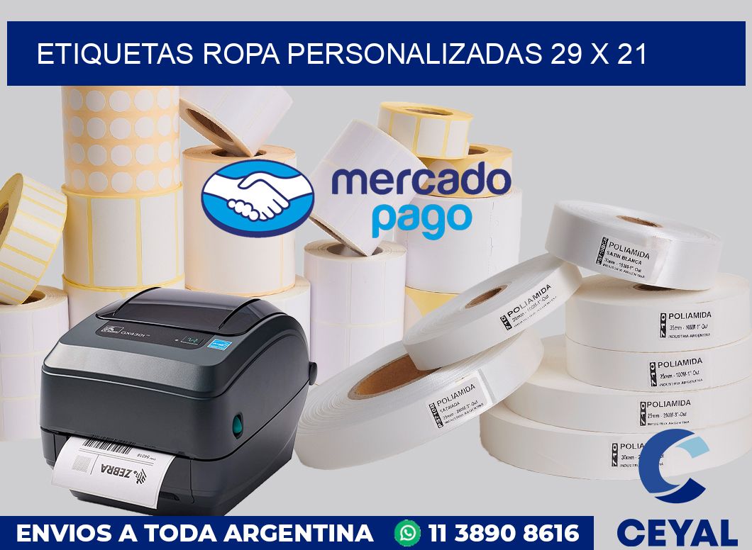 Etiquetas ropa personalizadas 29 x 21