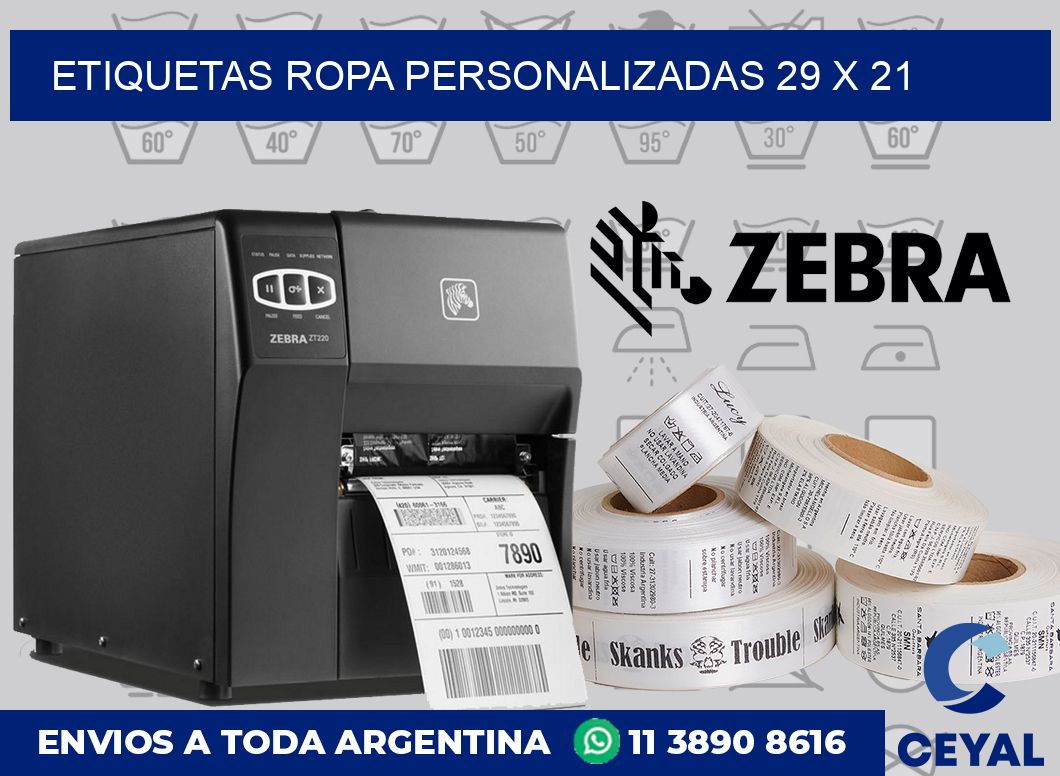 Etiquetas ropa personalizadas 29 x 21