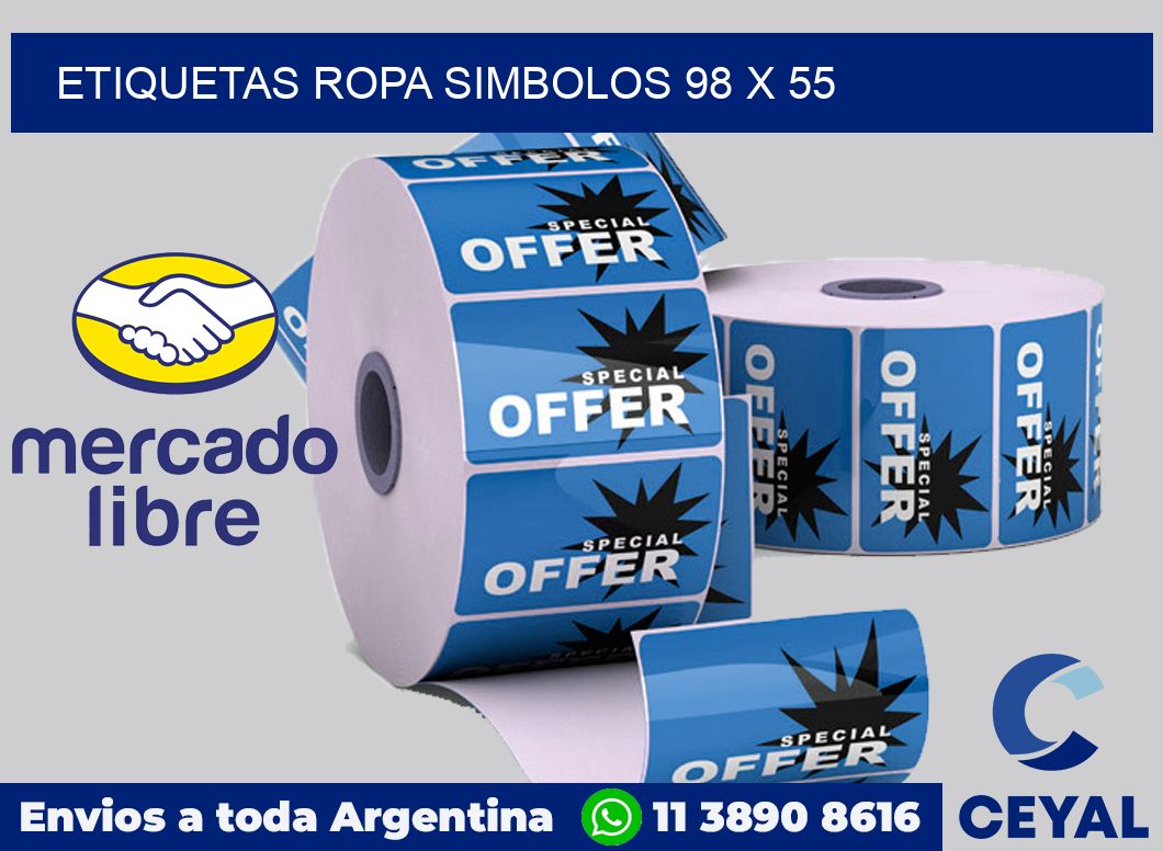 Etiquetas ropa simbolos 98 x 55