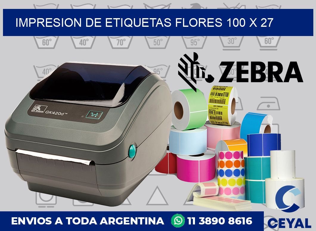 Impresion de etiquetas Flores 100 x 27