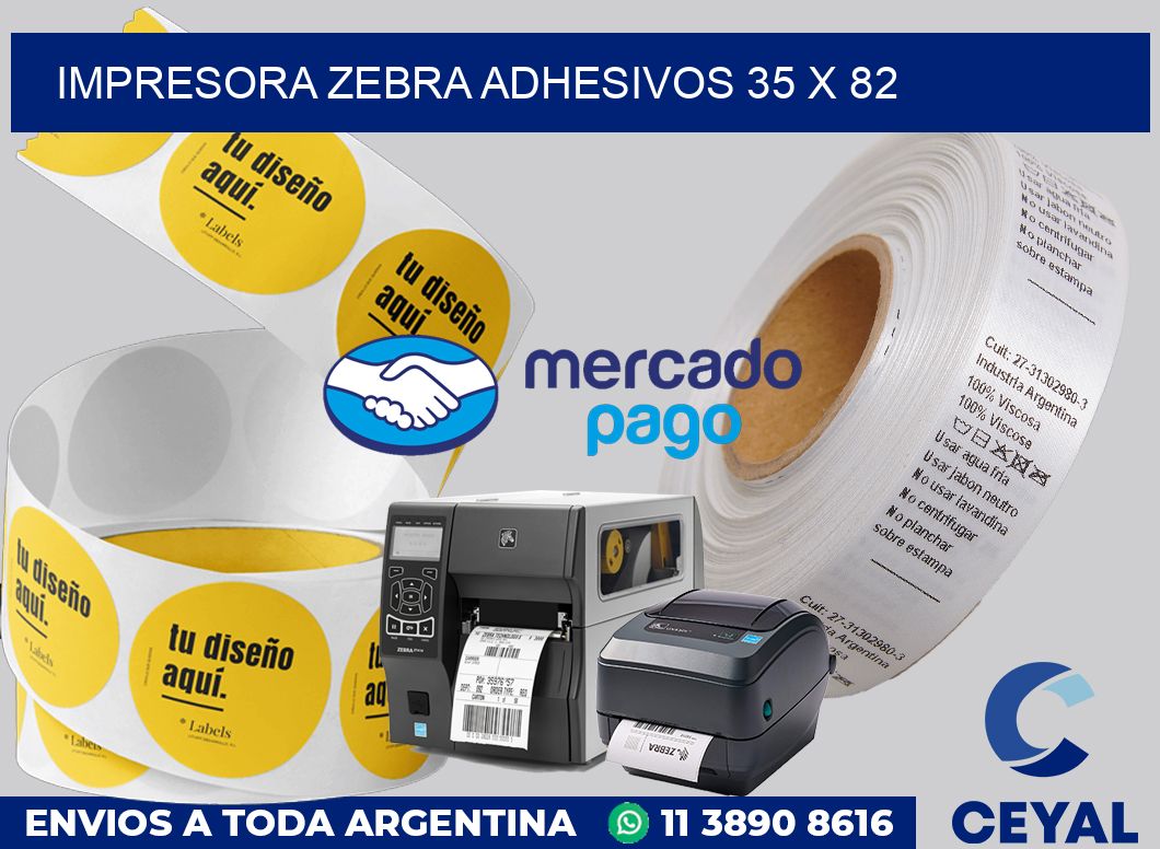 Impresora Zebra adhesivos 35 x 82