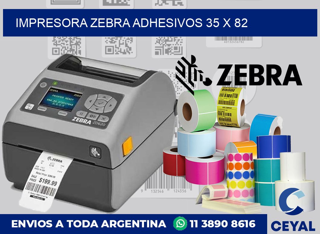 Impresora Zebra adhesivos 35 x 82