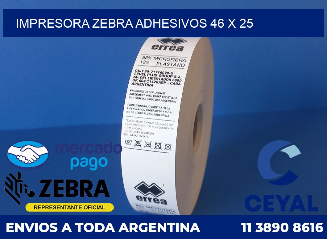 Impresora Zebra adhesivos 46 x 25