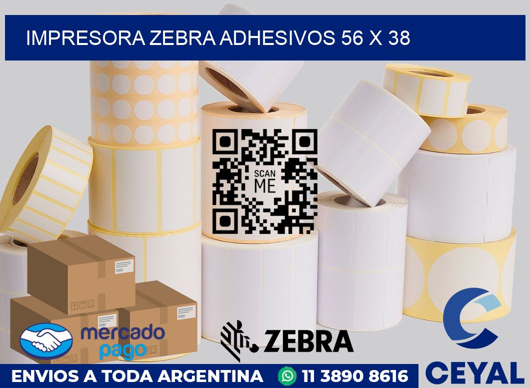 Impresora Zebra adhesivos 56 x 38