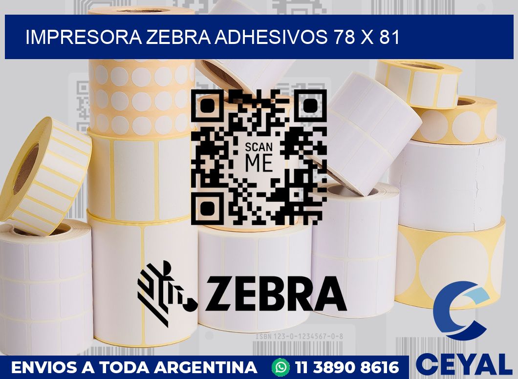 Impresora Zebra adhesivos 78 x 81