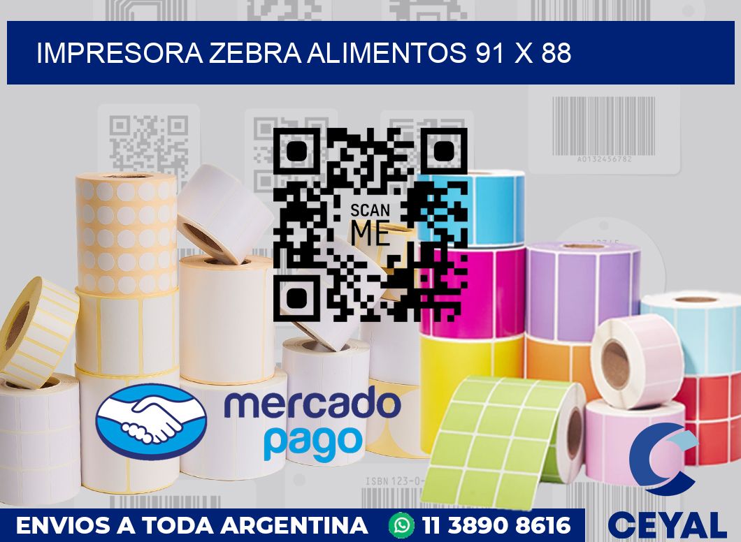 Impresora Zebra alimentos 91 x 88