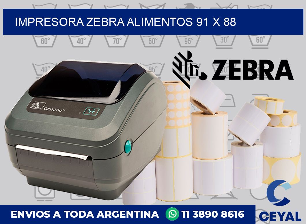 Impresora Zebra alimentos 91 x 88