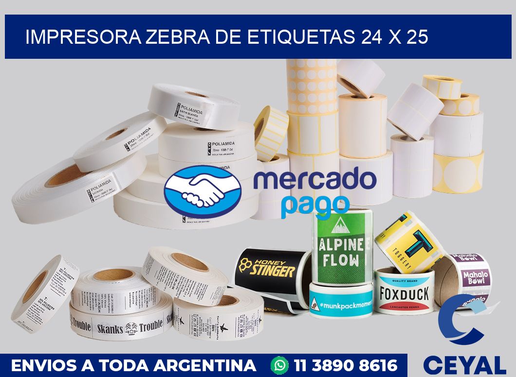 Impresora Zebra de etiquetas 24 x 25