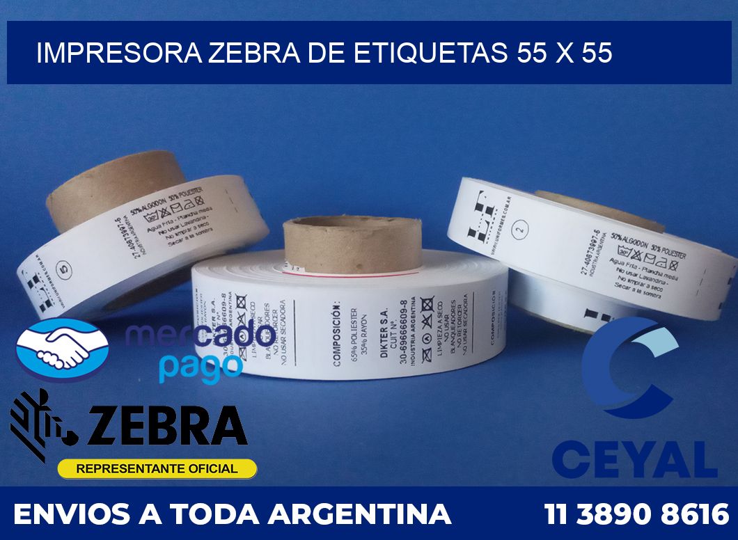 Impresora Zebra de etiquetas 55 x 55