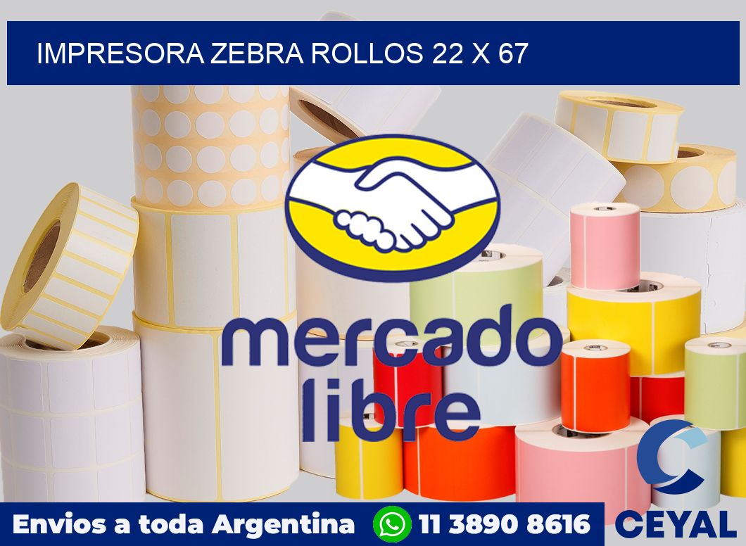 Impresora Zebra rollos 22 x 67