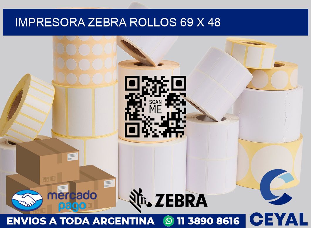 Impresora Zebra rollos 69 x 48