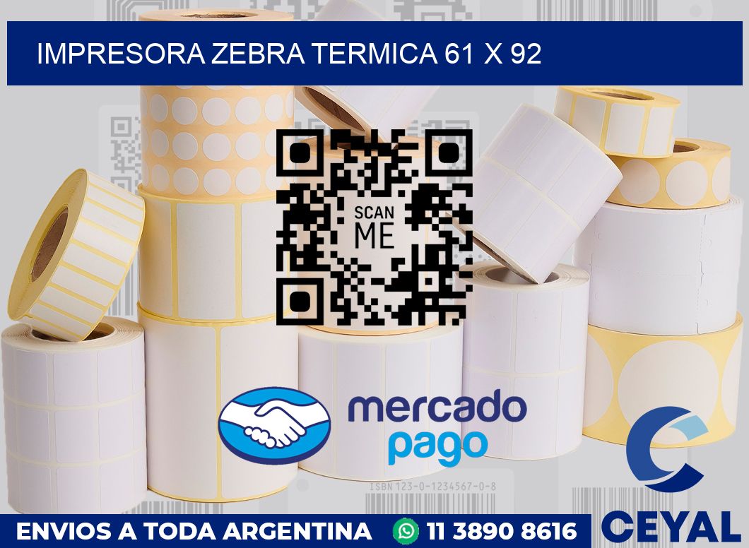 Impresora Zebra termica 61 x 92