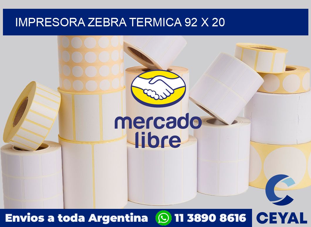 Impresora Zebra termica 92 x 20