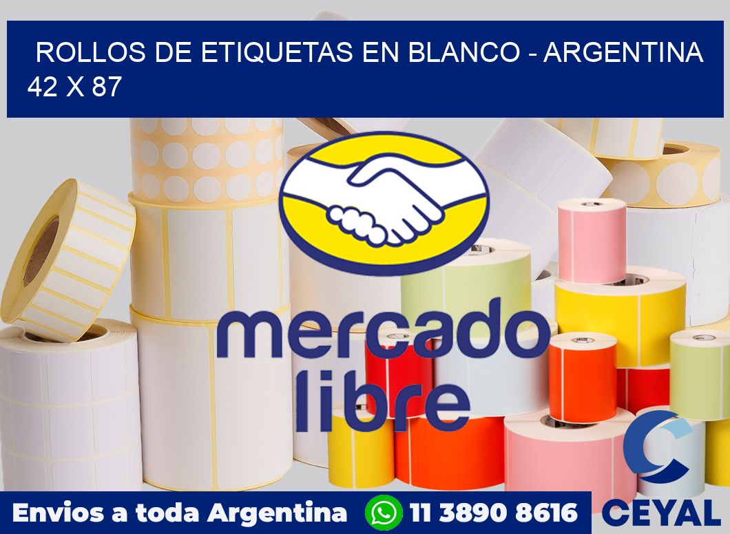 Rollos de etiquetas en blanco – Argentina 42 x 87