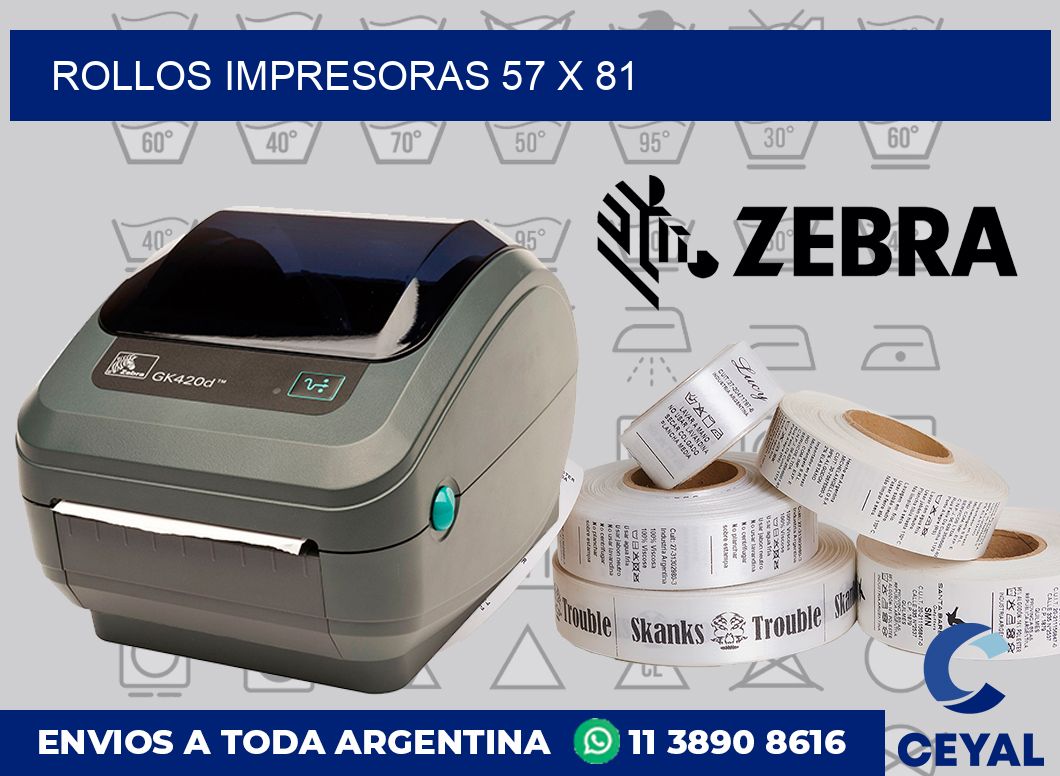 Rollos impresoras 57 x 81
