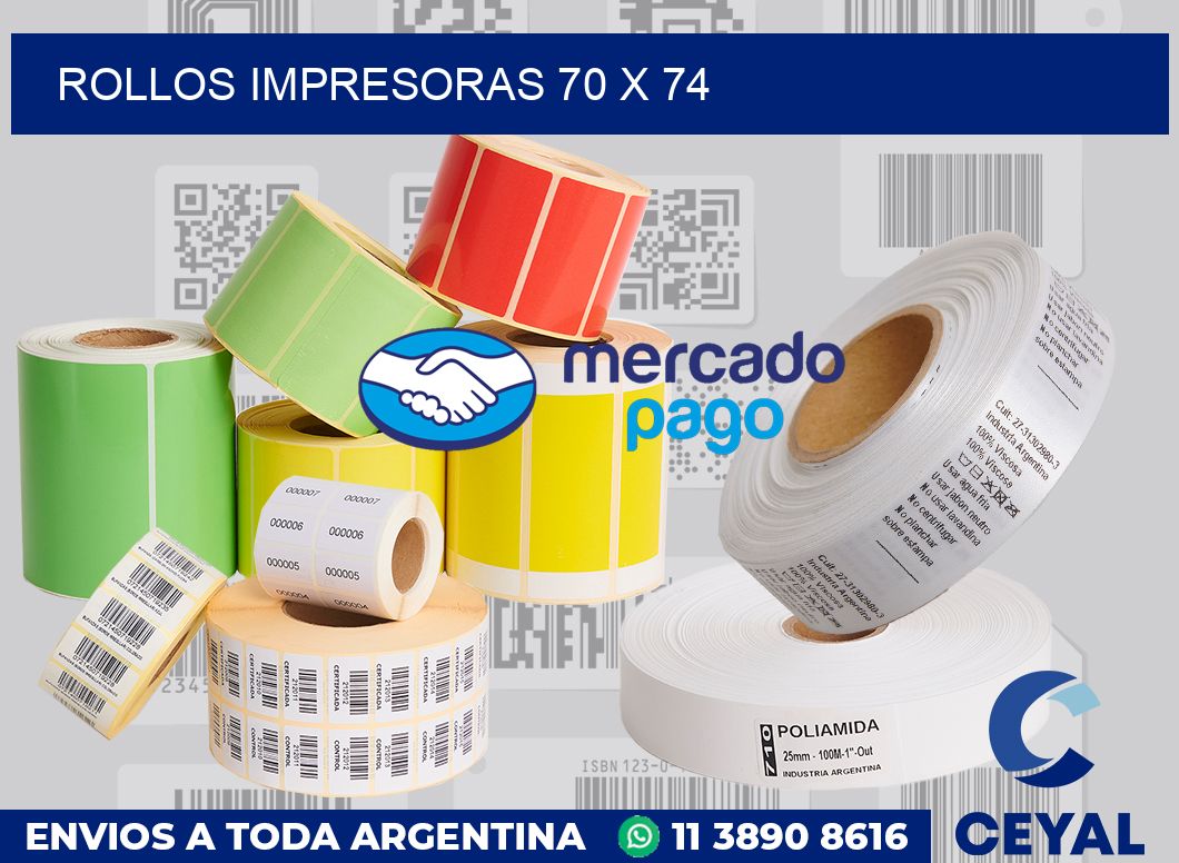 Rollos impresoras 70 x 74