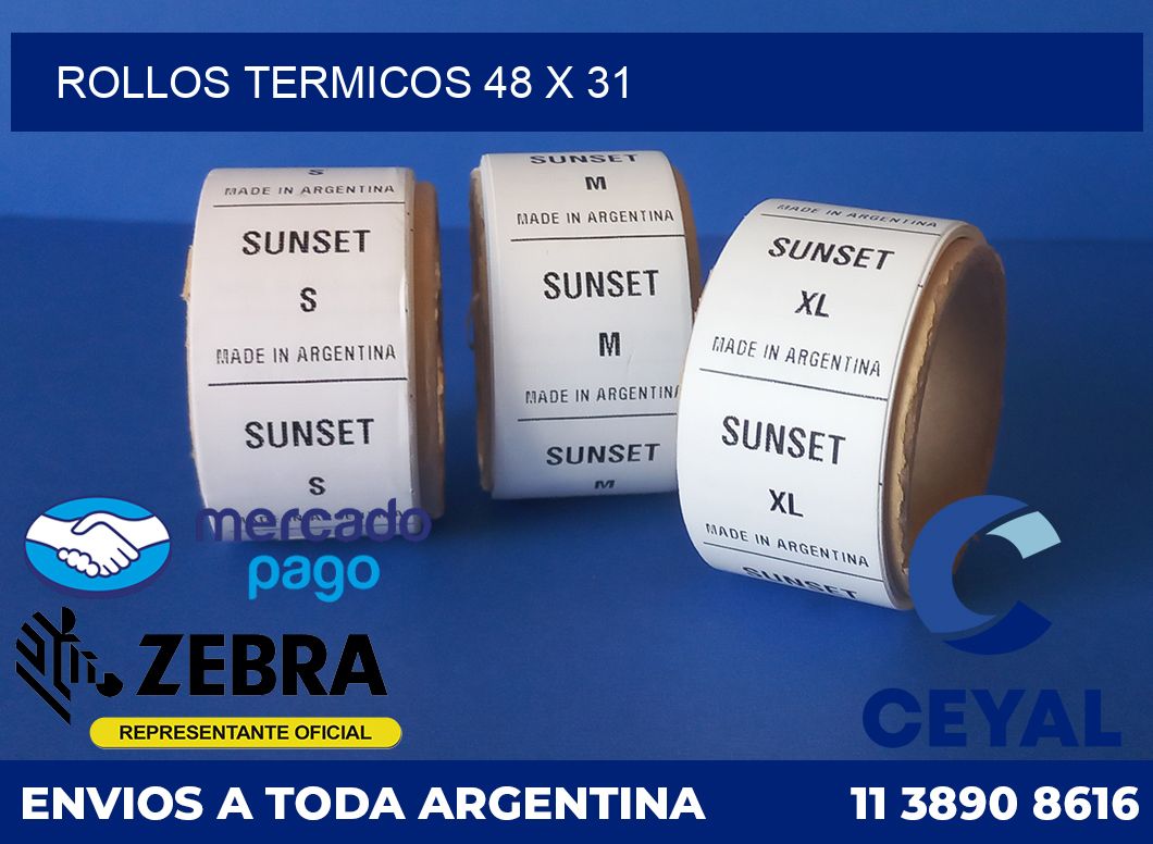 Rollos termicos 48 x 31