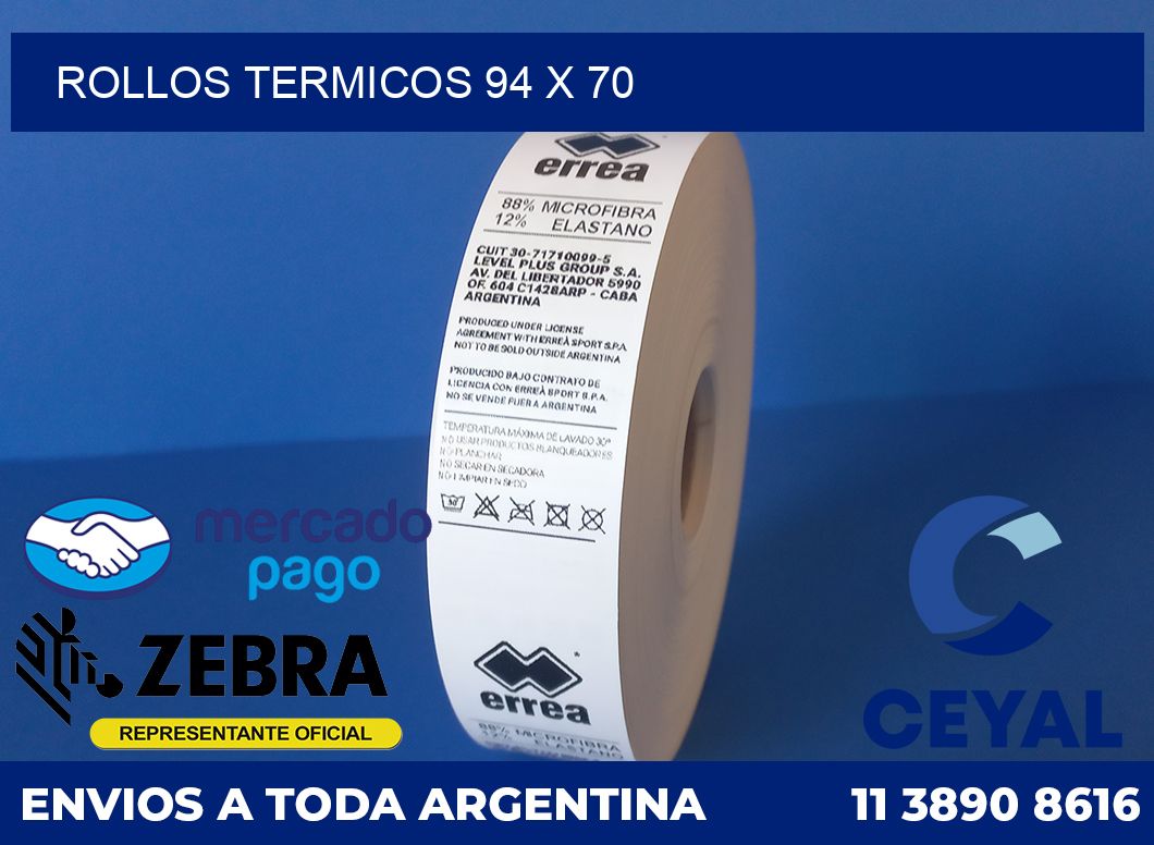 Rollos termicos 94 x 70