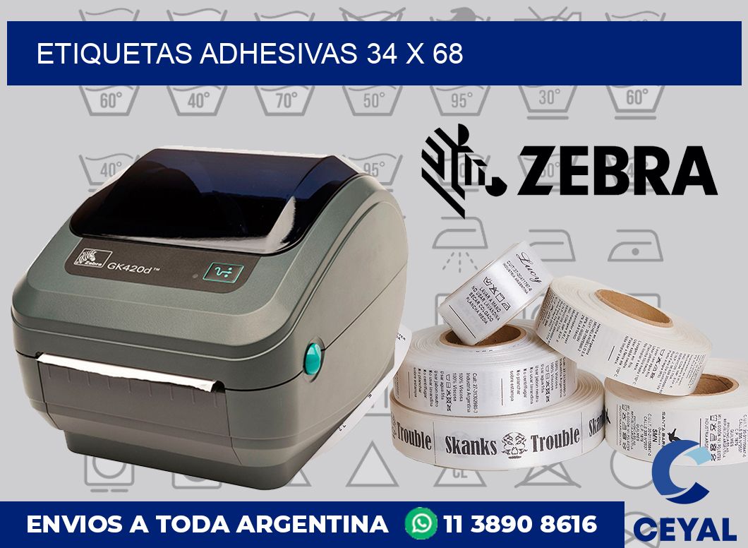 etiquetas adhesivas 34 x 68