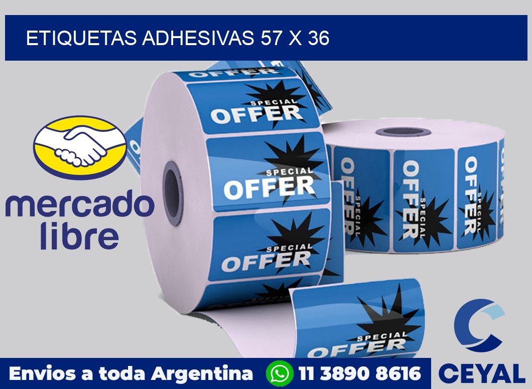 etiquetas adhesivas 57 x 36