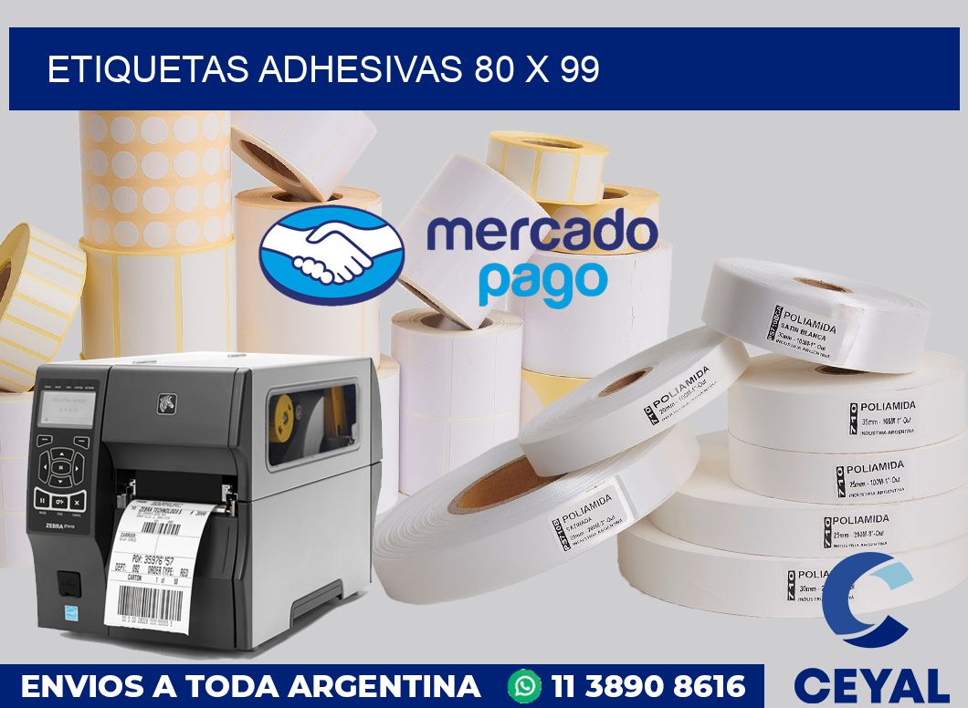 etiquetas adhesivas 80 x 99