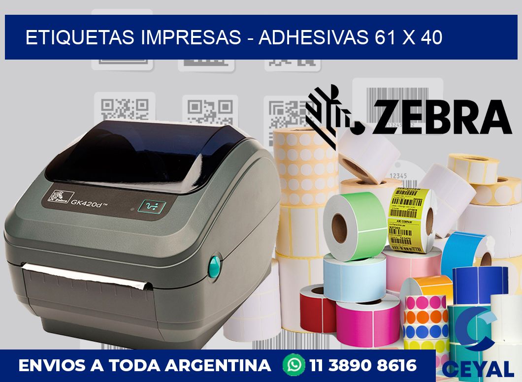 etiquetas impresas – Adhesivas 61 x 40