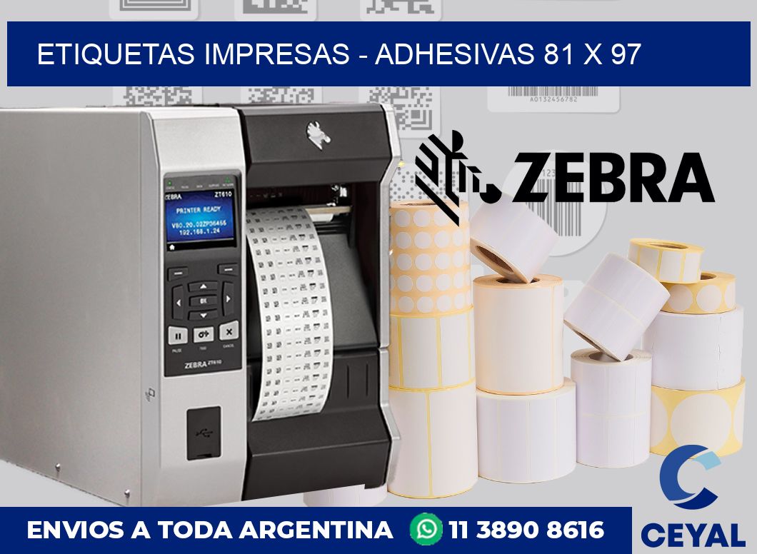 etiquetas impresas – Adhesivas 81 x 97