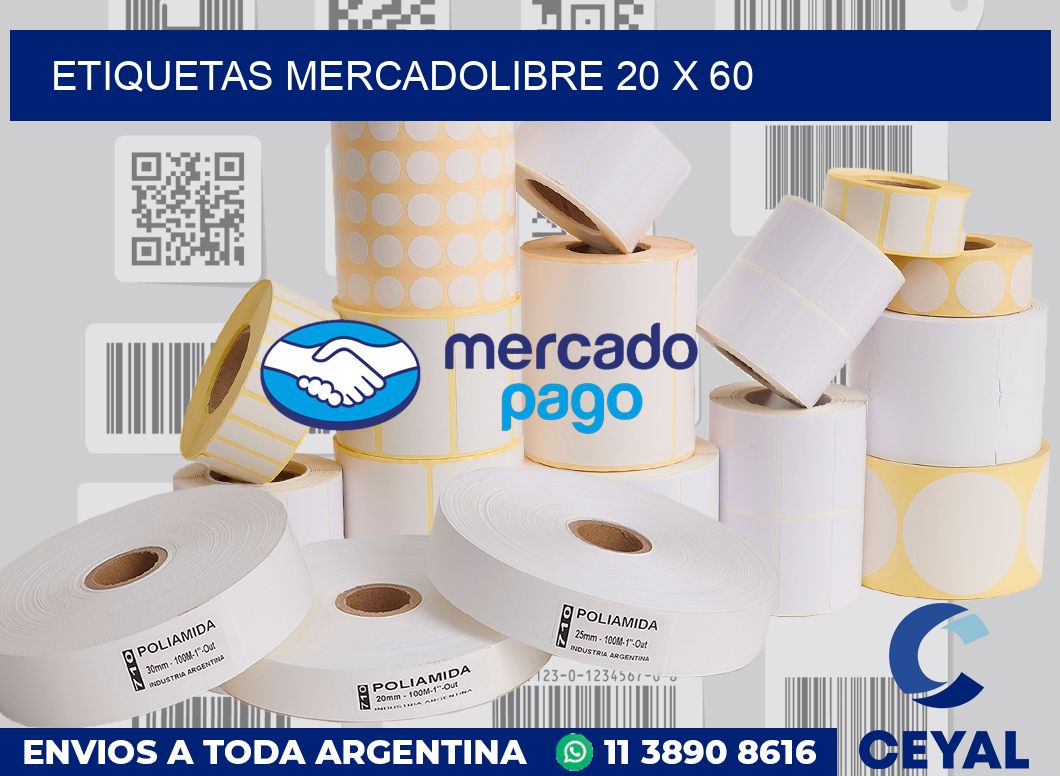 etiquetas mercadolibre 20 x 60