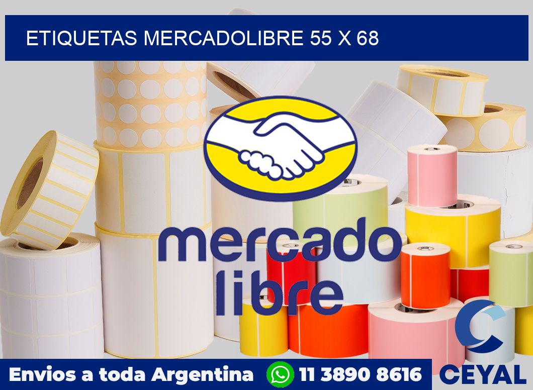 etiquetas mercadolibre 55 x 68