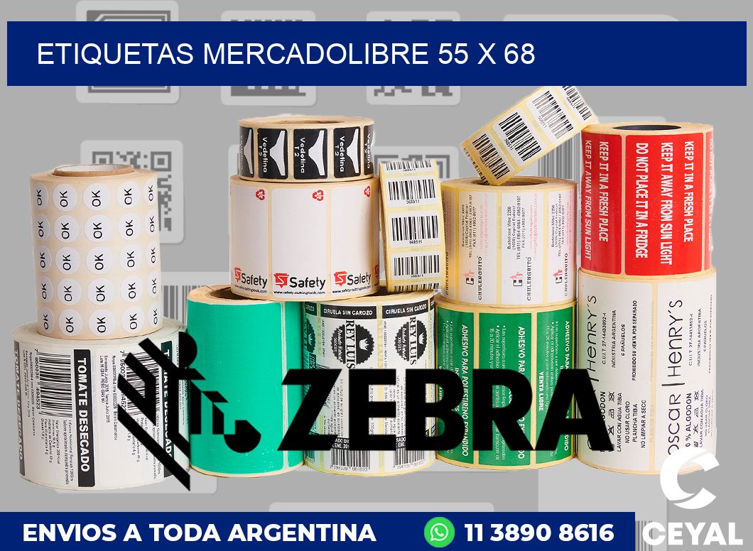 etiquetas mercadolibre 55 x 68