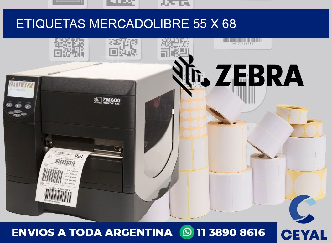 etiquetas mercadolibre 55 x 68