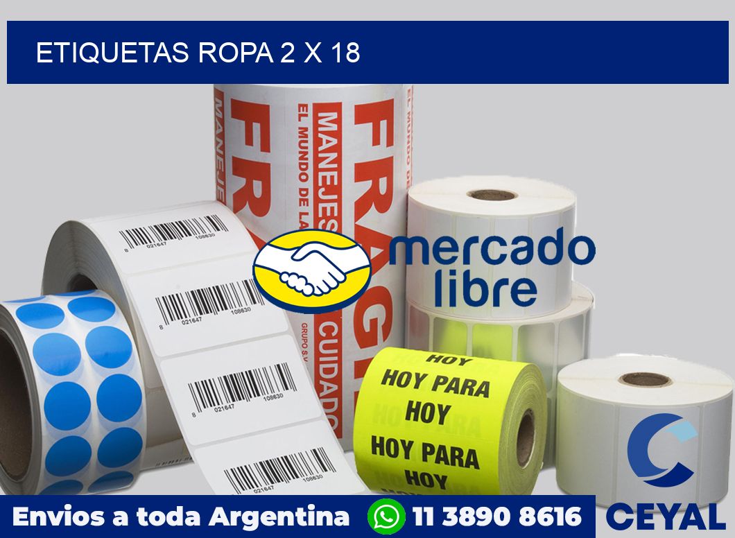 etiquetas ropa 2 x 18