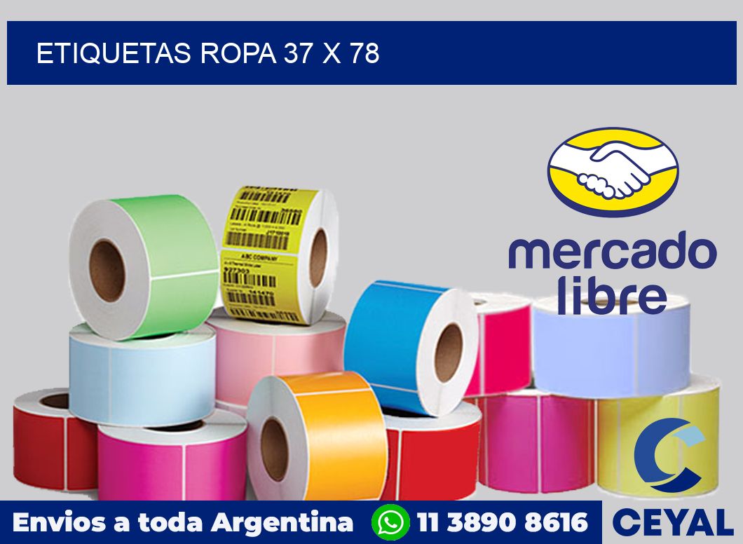 etiquetas ropa 37 x 78