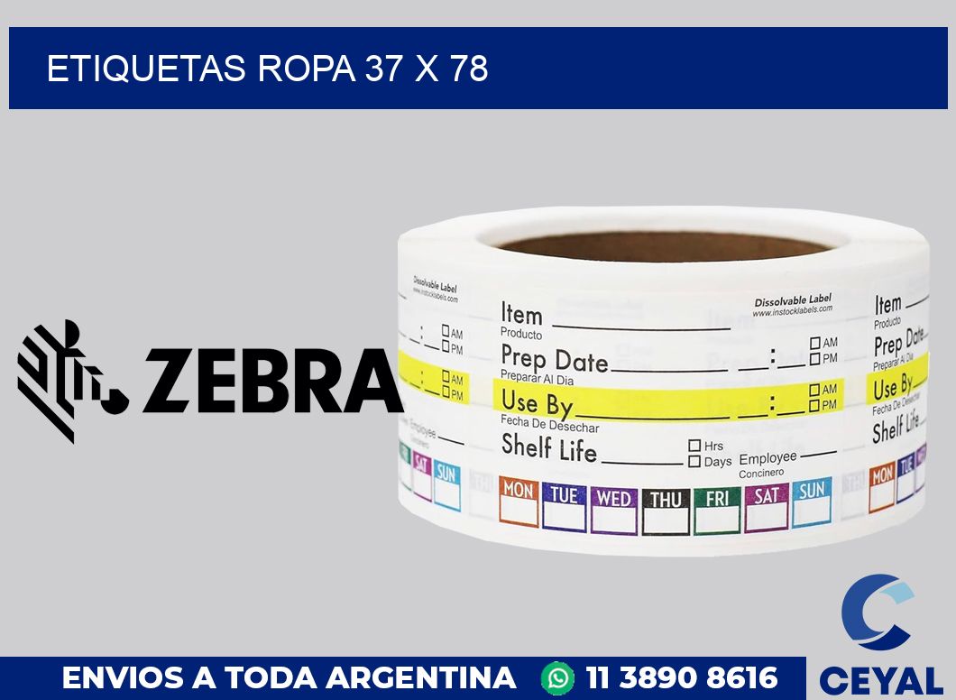 etiquetas ropa 37 x 78