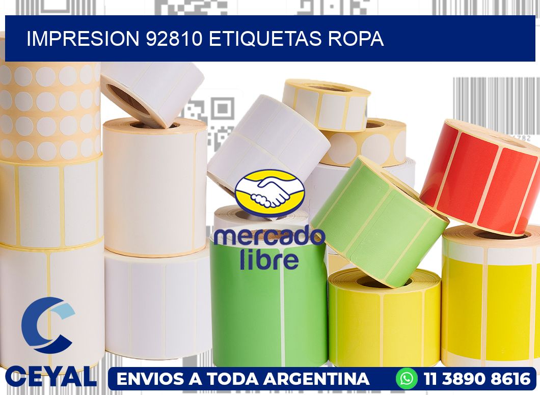 impresion 92810 etiquetas ropa