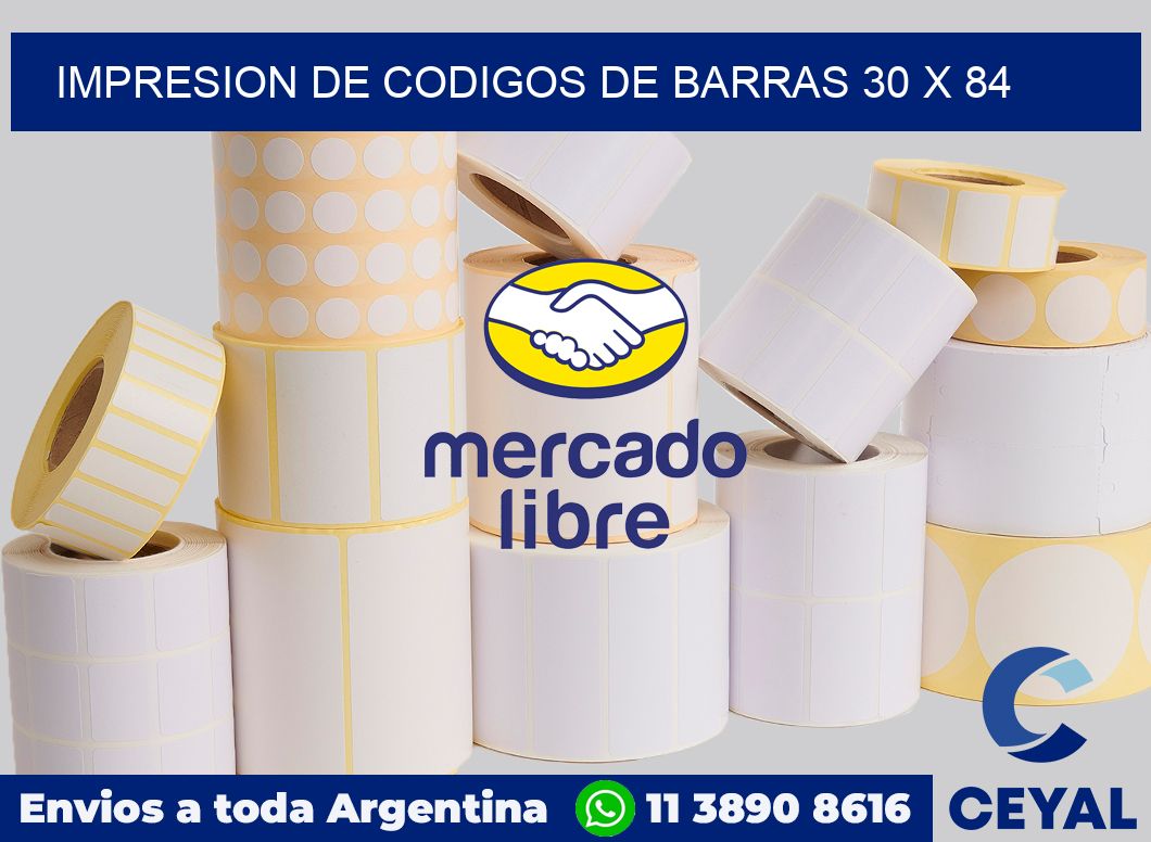 impresion de codigos de barras 30 x 84