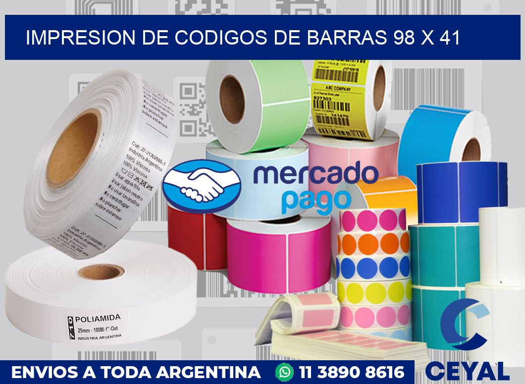 impresion de codigos de barras 98 x 41