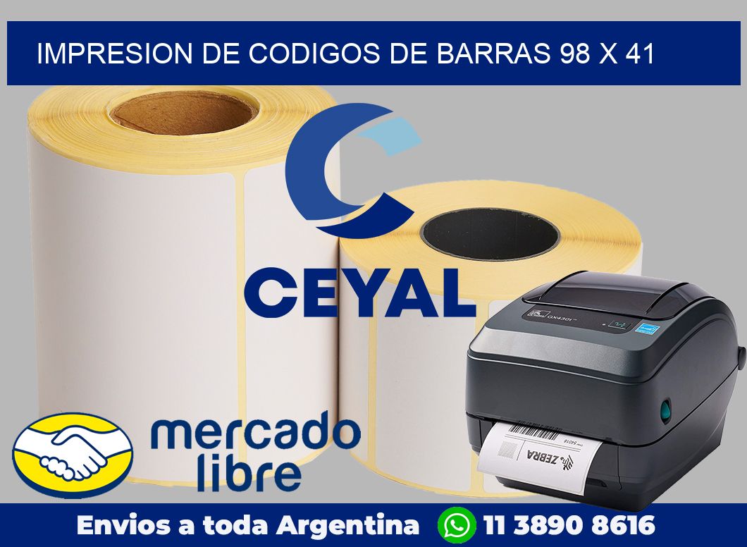 impresion de codigos de barras 98 x 41