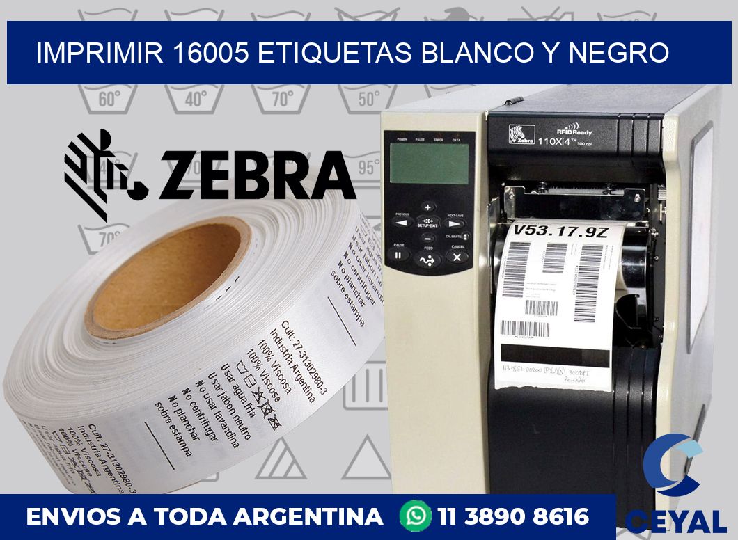 imprimir 16005 etiquetas blanco y negro
