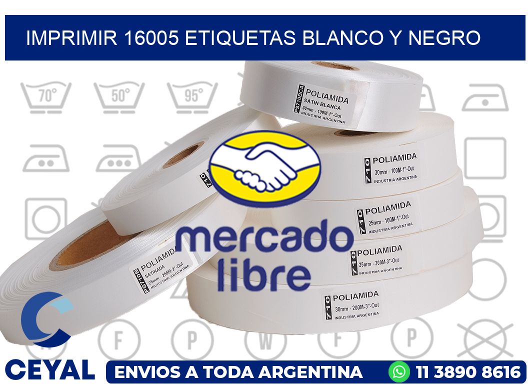 imprimir 16005 etiquetas blanco y negro