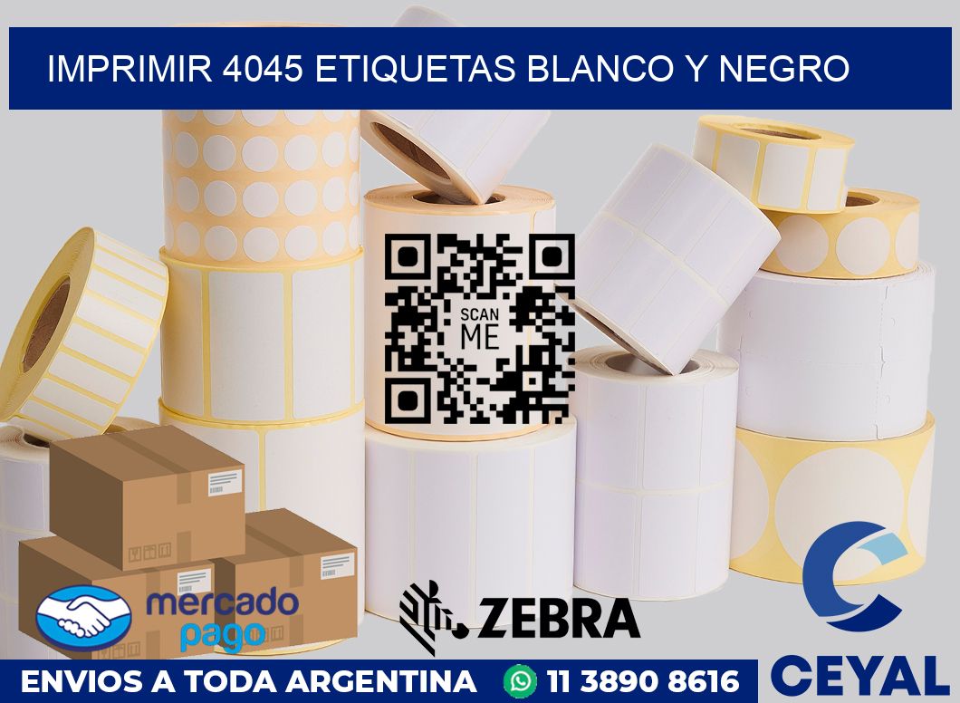 imprimir 4045 etiquetas blanco y negro